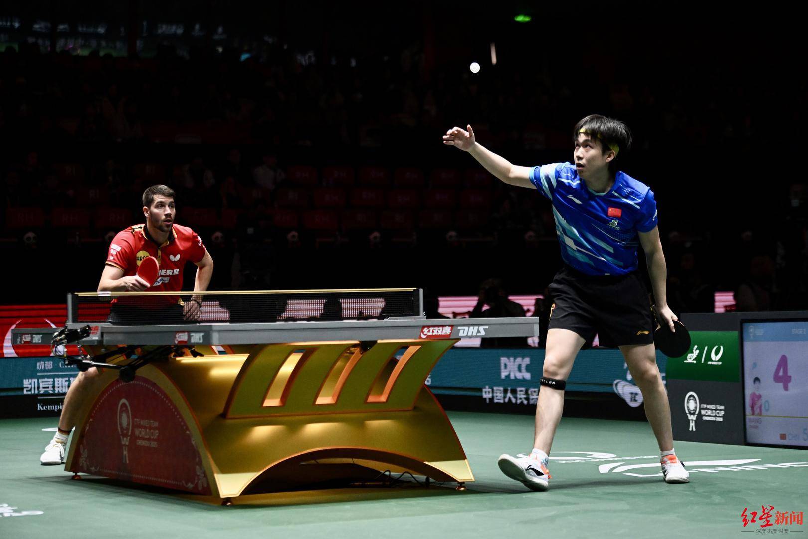 韩国乒乓球队力克德国乒乓球队，王皓一己之力扛起全队